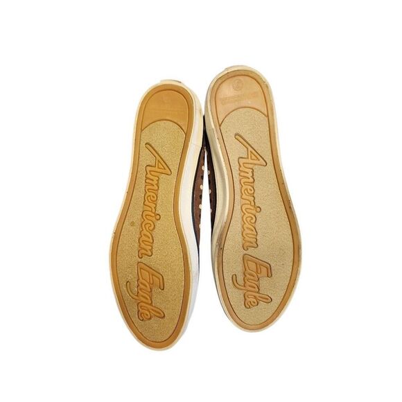American Eagle NWT Black & White Polk A Dot Flates. Brown Candy Peep Size 7 - Picture 4 of 6